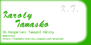 karoly tamasko business card